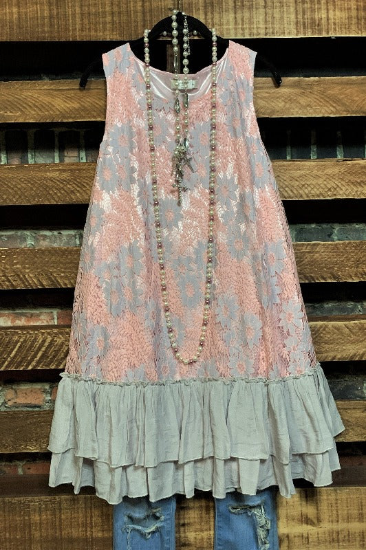 LACE LAYERING DRESS IN MULTI-COLOR----------------SALE