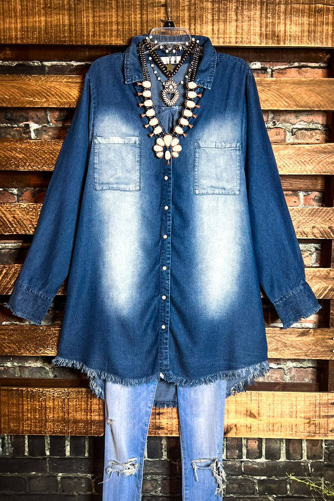 This Is The One Oversized Shirt Tunic in Dark Blue--------SALE