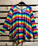 COLORS OF THE RAINBOW LONG SLEEVE TOP ---- sale