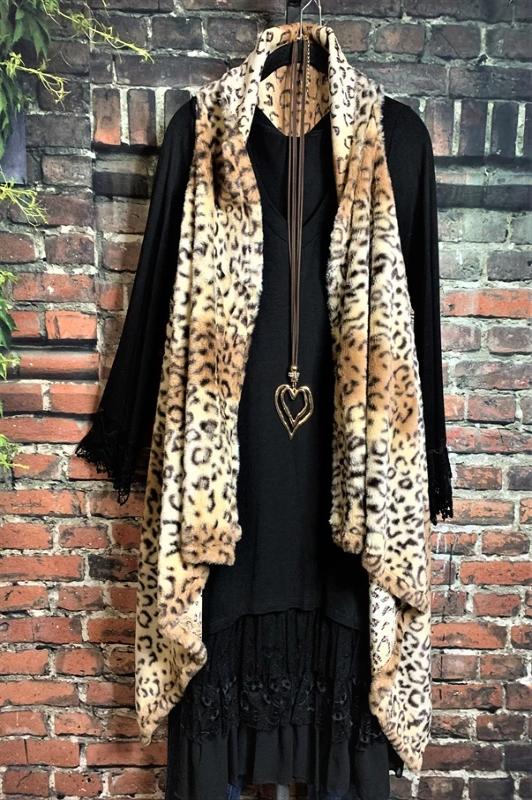 COLD WEATHER STYLISH CHARM FAUX FUR LEOPARD VEST