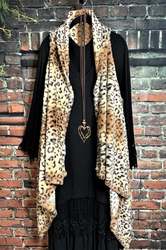 COLD WEATHER STYLISH CHARM FAUX FUR LEOPARD VEST