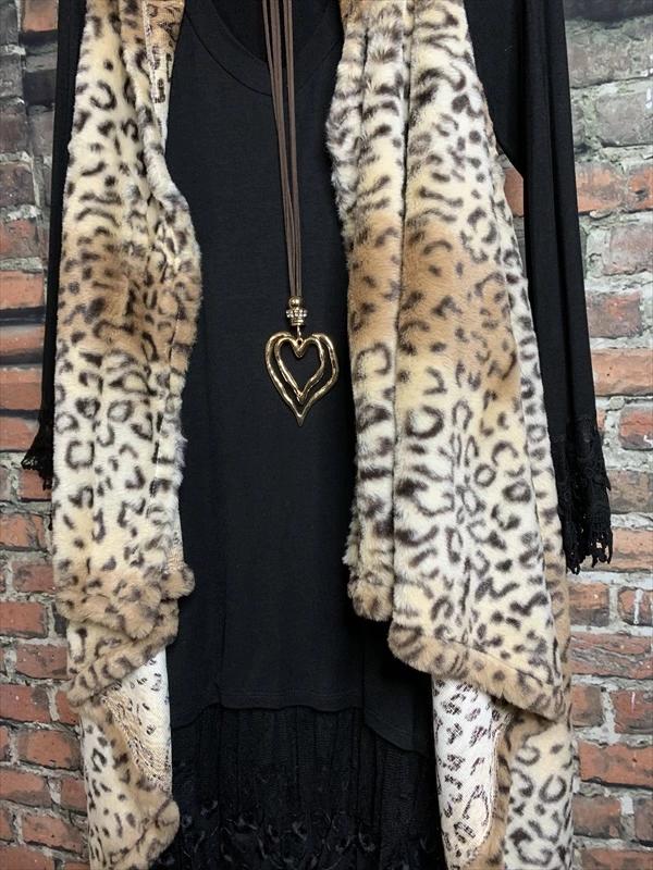 COLD WEATHER STYLISH CHARM FAUX FUR LEOPARD VEST