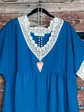 DREAMING OF BETTER DAYS LACE DRESS IN DARK TEAL-----------sale