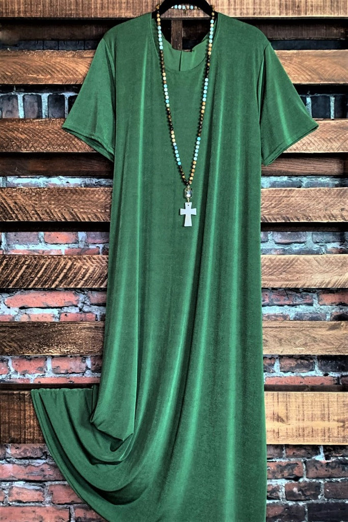 WHEREVER YOU GO MAXI DRESS SHORT SLEEVE IN OLIVE