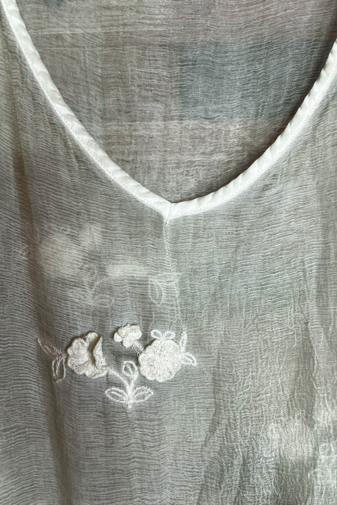 GORGEOUS AND GLAMOROUS SET TUNIC 100% SILK IN CRYSTAL SAGE