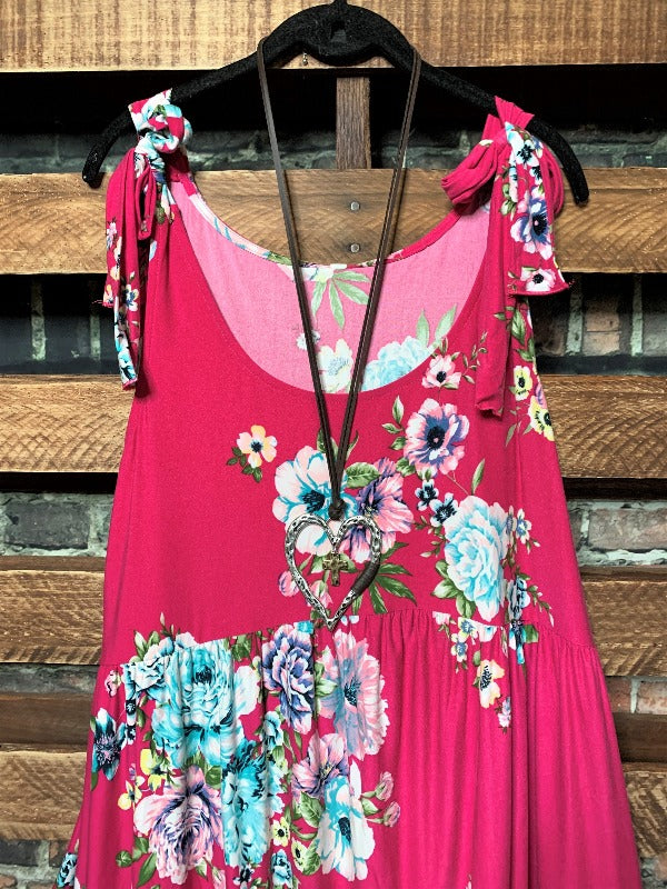 FLORAL DRESS IN FUCHSIA-----------SALE