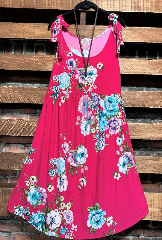 FLORAL DRESS IN FUCHSIA-----------SALE
