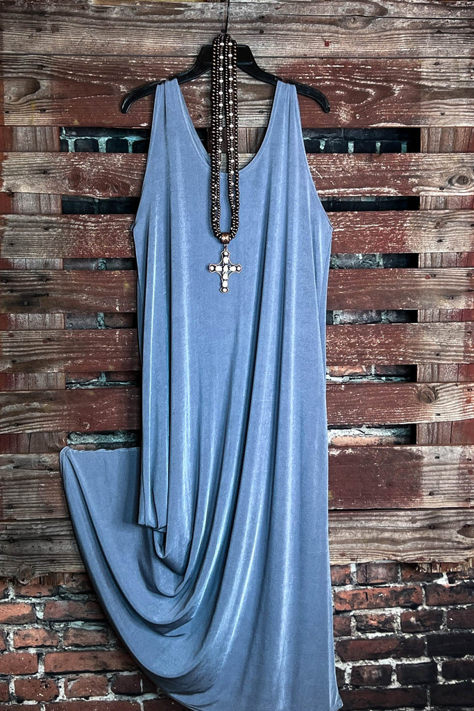 COMFY MAXI DRESS IN LIGHT GRAY---------SALE