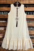 ESSENTIALLY MINE LACE SLIP LAYERING DRESS IN BEIGE-----------SALE