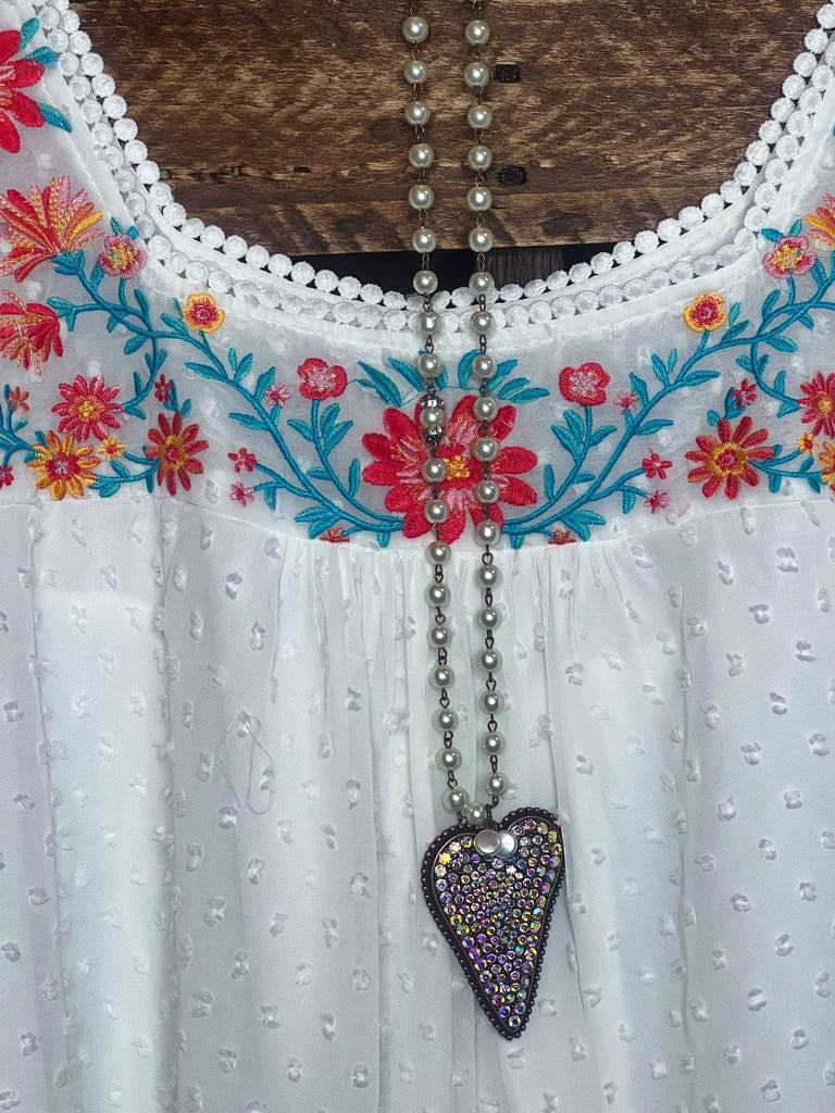 The Sweetest Days Beautiful Ivory Swiss Dot Embroidered Blouse