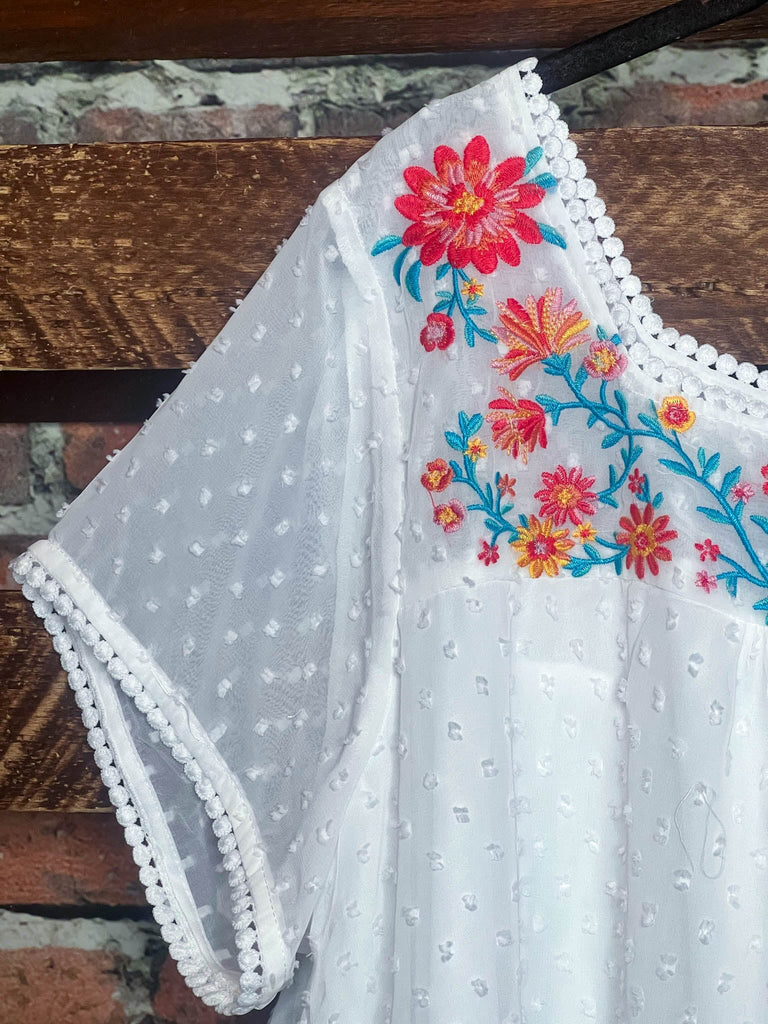 The Sweetest Days Beautiful Ivory Swiss Dot Embroidered Blouse