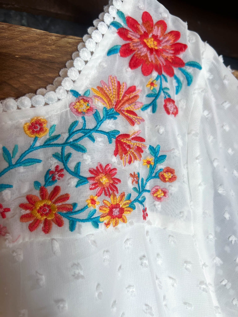 The Sweetest Days Beautiful Ivory Swiss Dot Embroidered Blouse