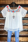 The Sweetest Days Beautiful Ivory Swiss Dot Embroidered Blouse