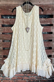Promise of Romance Lace Sleeveless Dress in Beige