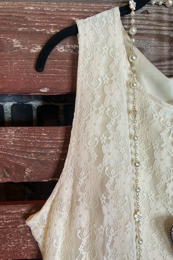 BELIEVE IN THIS LOVE LACE DRESS TUNIC IN BEIGE