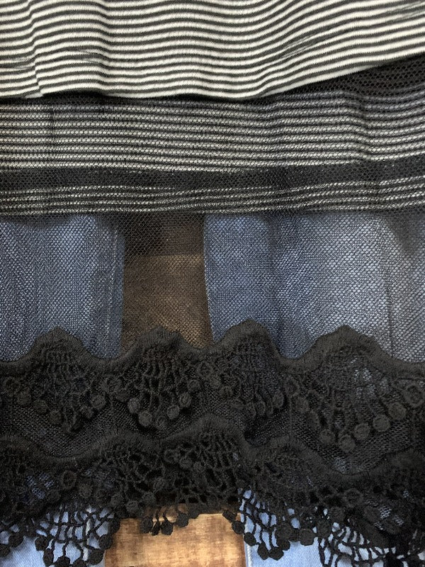 TOUCH OF MAGIC LACE SLIP DRESS TOP IN BLACK MIX ----------sale