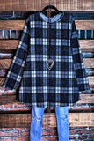 CAN'T HELP LOVING YOU PLAID HACCI SWEATER TUNIC IN BLACK & MIX 3X 4X 5X-------SALE