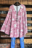 Camo Sweater Tunic in Vintage Pink  3X 4X 5X ------------SALE