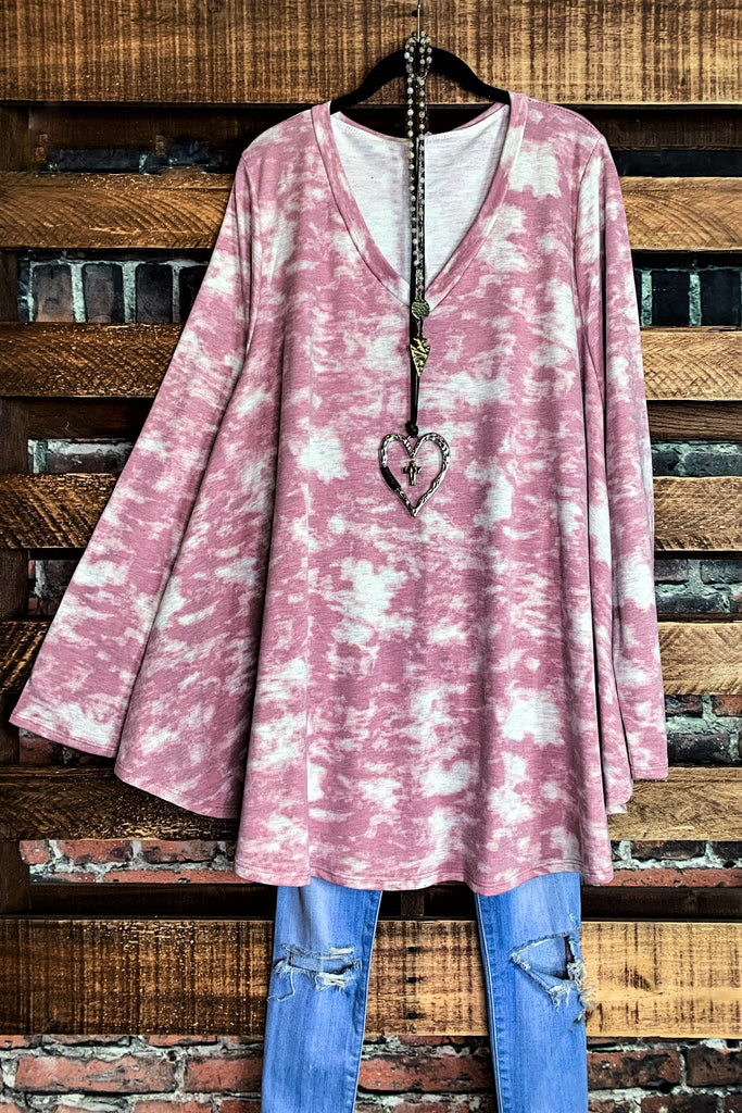 Camo Sweater Tunic in Vintage Pink  3X 4X 5X ------------SALE