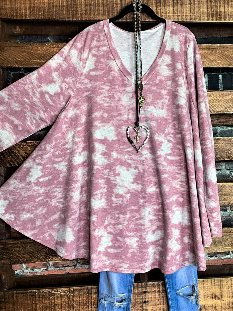 Camo Sweater Tunic in Vintage Pink  3X 4X 5X ------------SALE