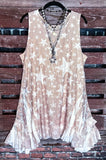Give me The Stars Lace Asymmetrical Dress in Beige & Taupe
