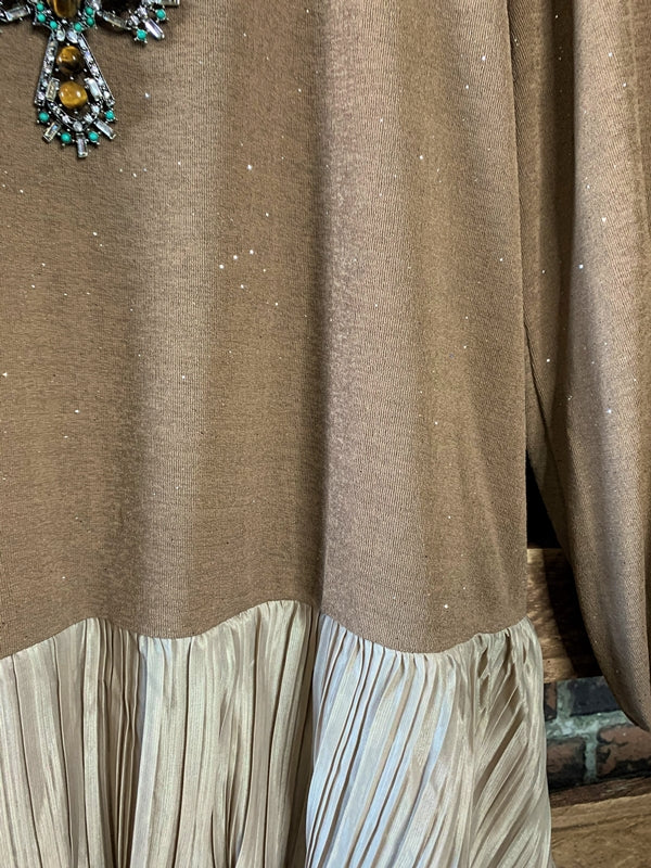 Glamour Sparkle Blouse in Mocha Size Small S - 2X------sale