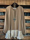 Glamour Sparkle Blouse in Mocha Size Small S - 2X------sale