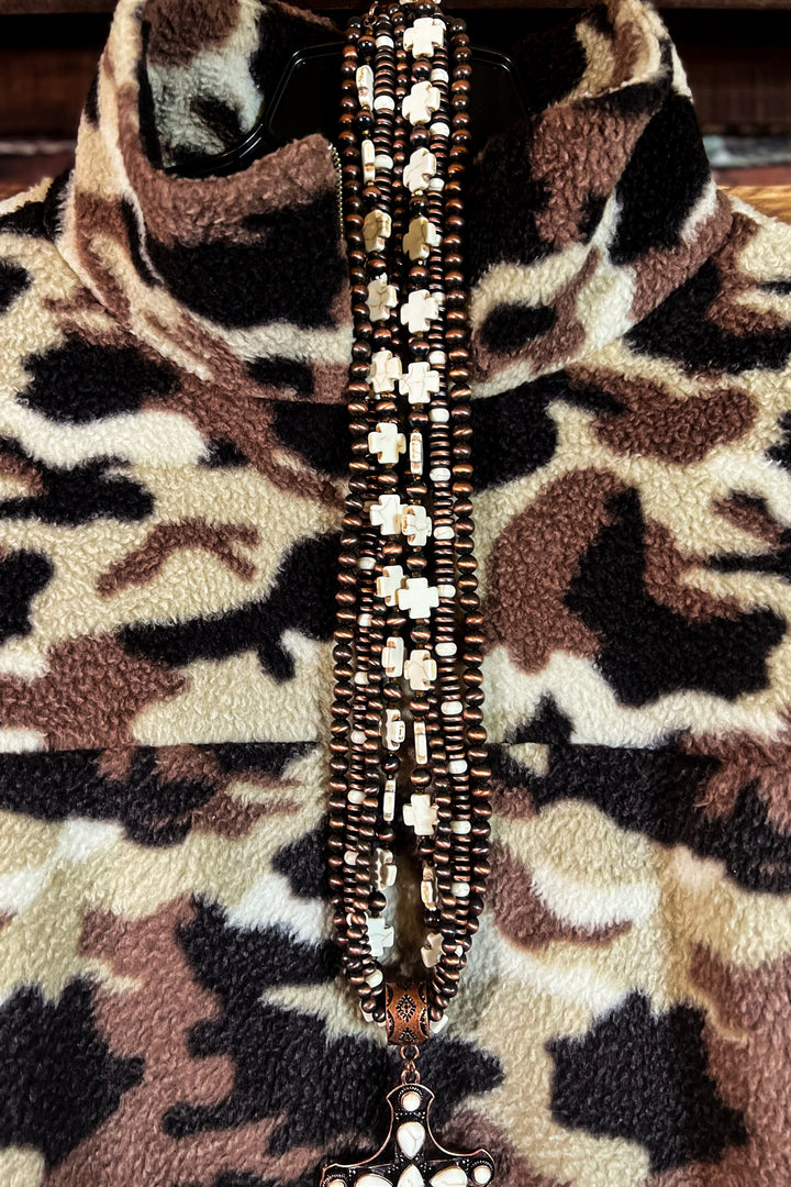 Brown Camo Faux Fur Pullover  ------- SALE