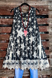 STARS ON WAY LACE TUNIC IN BLACK & WHITE