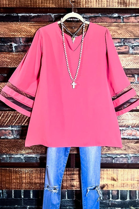 BEAUTY JUST COME NATURALLY DESERT ROSE BLOUSE----SALE