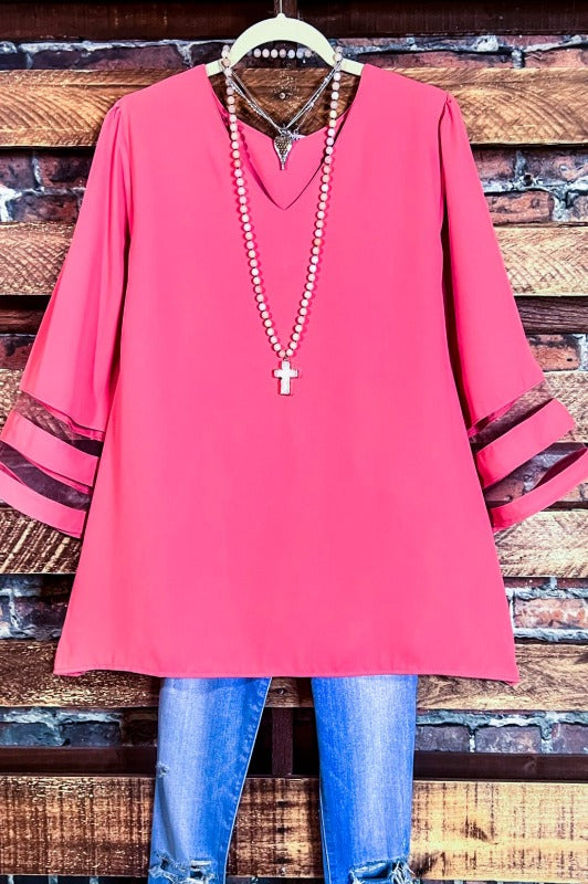 22-24 SIZE - BEAUTY JUST COME NATURALLY DESERT ROSE BLOUSE----SALE