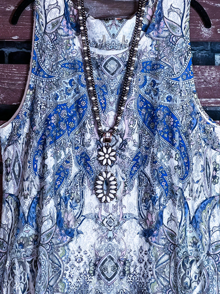 CLOSE TO YOUR HEART BLUE LACE TUNIC