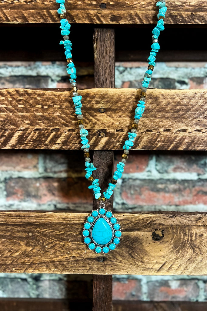 WESTERN GYPSY NECKLACE IN BLUE TURQUOISE