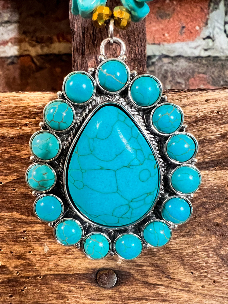 WESTERN GYPSY NECKLACE IN BLUE TURQUOISE