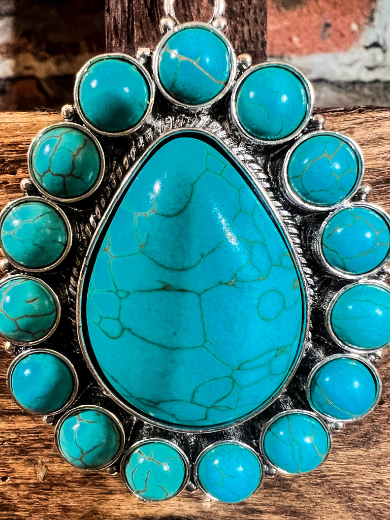 WESTERN GYPSY NECKLACE IN BLUE TURQUOISE