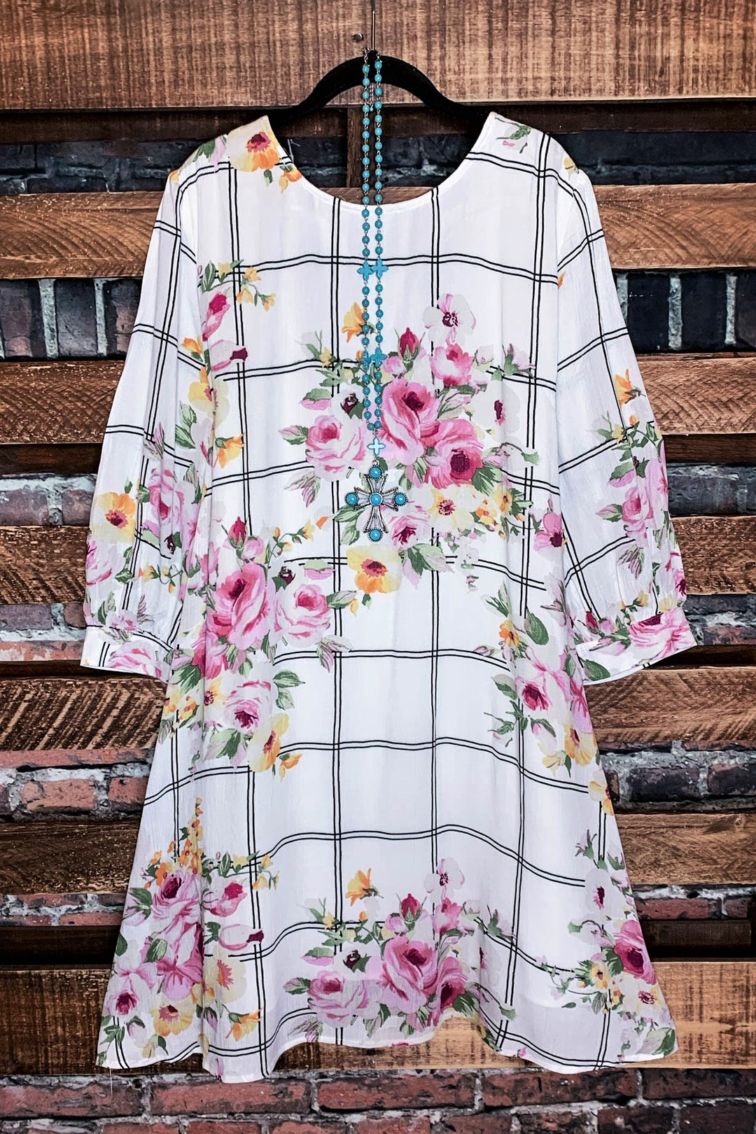 Dress in Ivory & Multi----------Sale