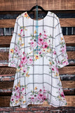 Dress in Ivory & Multi----------Sale