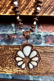 Fleur Squash Blossom Set Necklace & Earrings in Ivory Copper