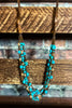 BEAUTY PERSONIFIED BLUE TURQUOISE LAYERED NECKLACE