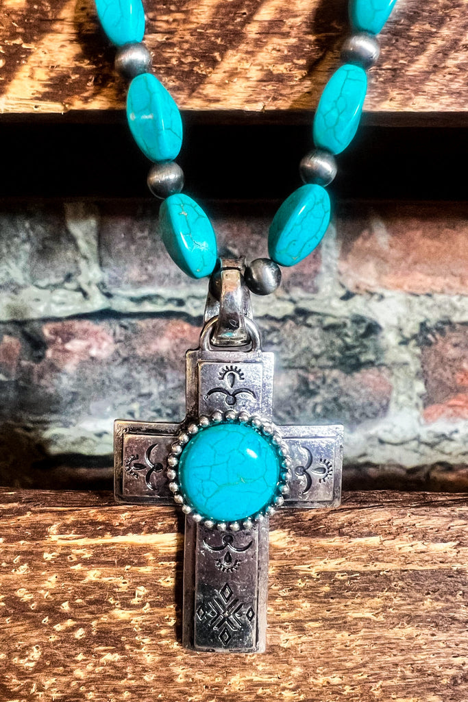 Cross Turquoise Necklace | Mason Grace