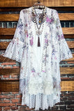 SO IN LOVE LACE FLORAL LACE DUSTER CARDIGAN IN IVORY & MULTI