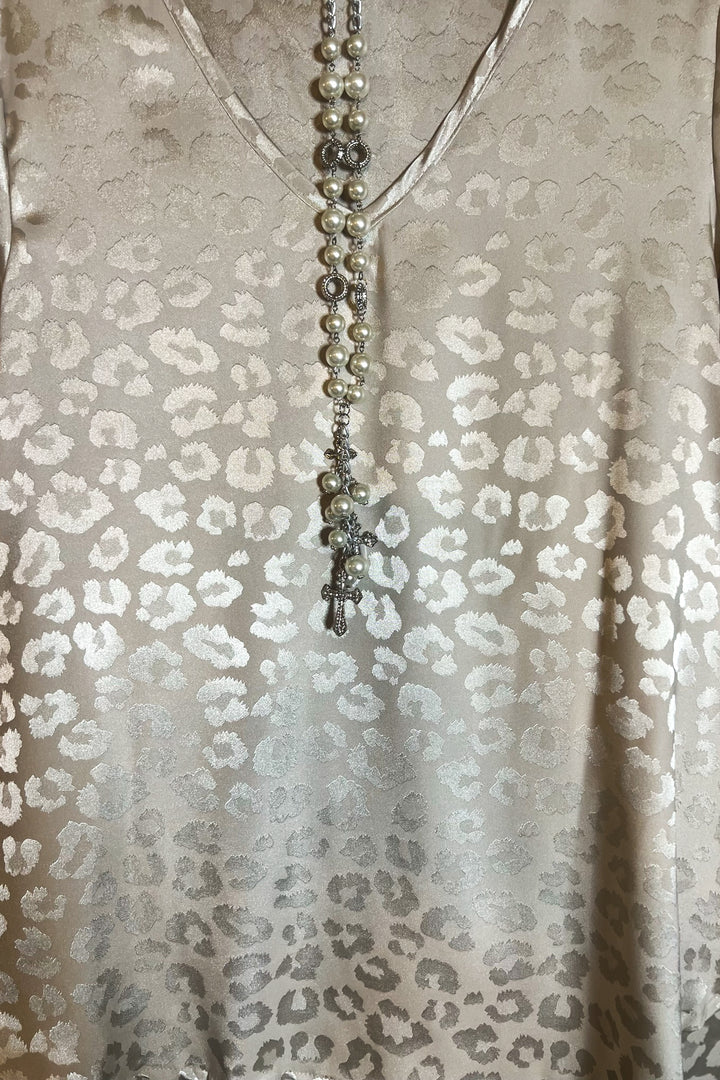 TIMELESS GLAMOUR SATIN BLOUSE IN CHAMPAGNE ------- SALE