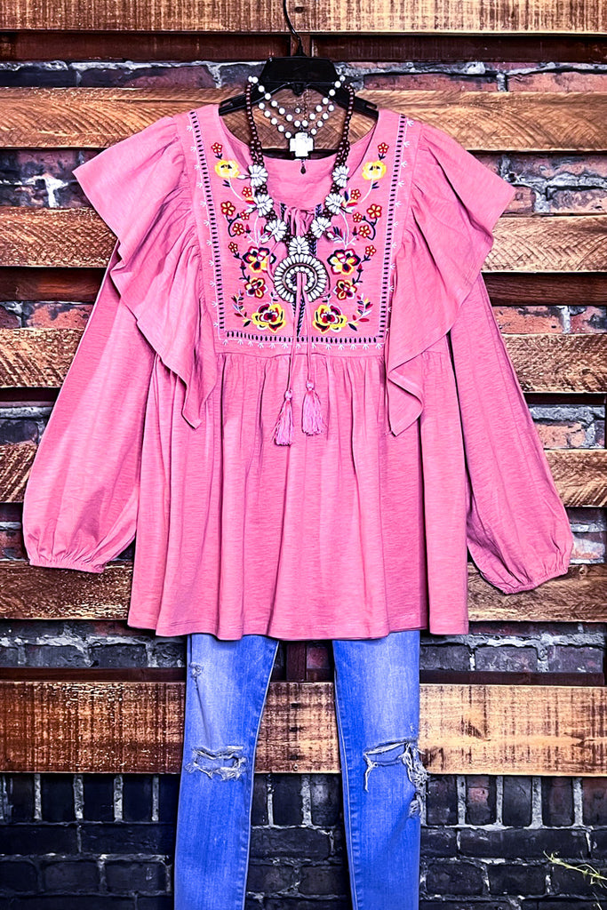 IT ALL BEGINS WITH LOVE MAUVE BABYDOLL TUNIC