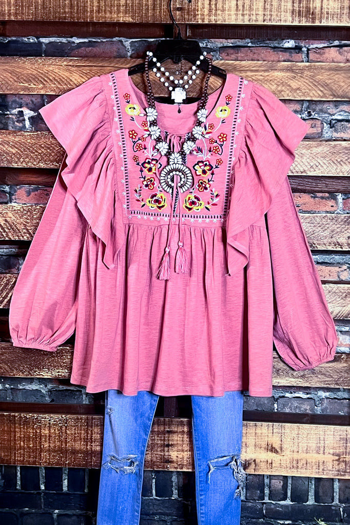 IT ALL BEGINS WITH LOVE MAUVE BABYDOLL TUNIC
