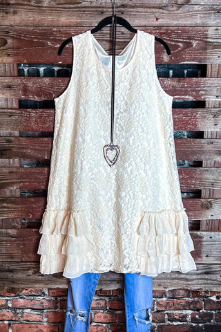 CONNECT TO YOUR HEART NATURAL SHABBY & MULTI-COLOR TUNIC-----SALE