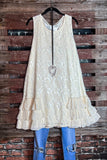 GRACEFULL SONG LACE BEIGE TUNIC--------------SALE