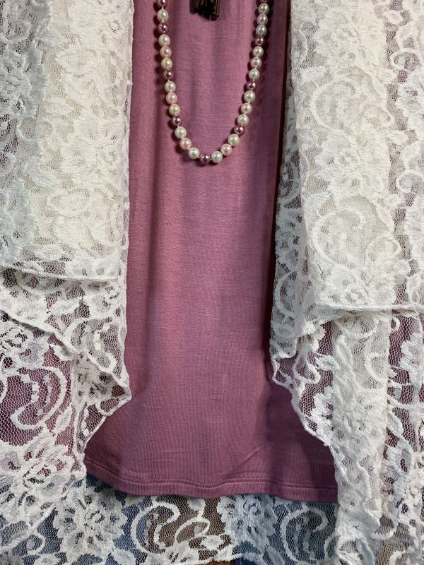 Twice As Pretty Lace Cardigan  Duster in Off White-------sale
