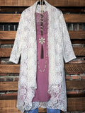 Twice As Pretty Lace Cardigan  Duster in Off White-------sale