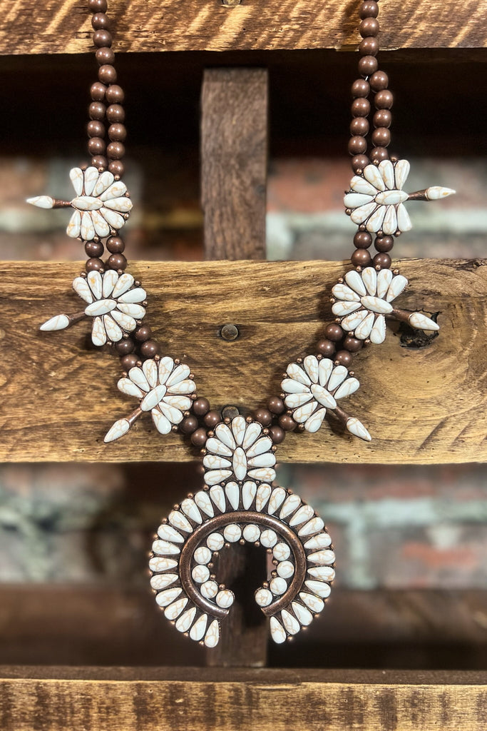 RECORD BEAUTY SET NECKLACE IN IVORY & COPPER