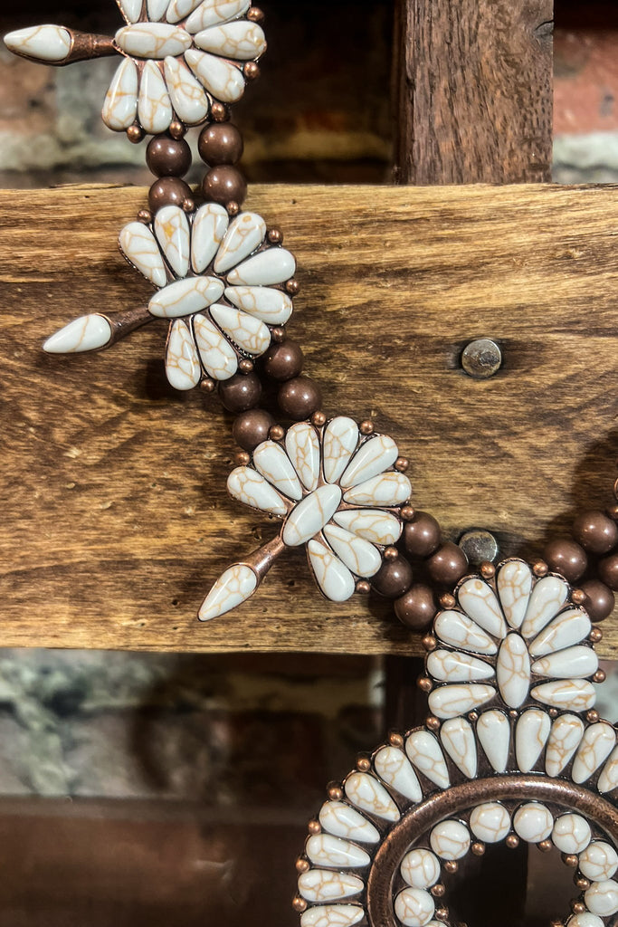 RECORD BEAUTY SET NECKLACE IN IVORY & COPPER